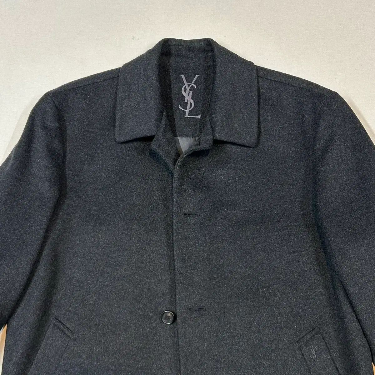 L) YSL イヴ・サンローラン ウール Mサイズ コート ジャケット