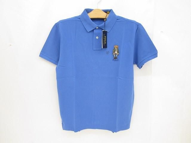 未使用 ラルフローレン Ralph Lauren ポロシャツ ポロベア刺繍 M 青