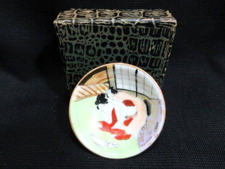 九谷焼 春画 盃 おちょこ お猪口 酒器 高さ2.5×口径6.5cm 中古