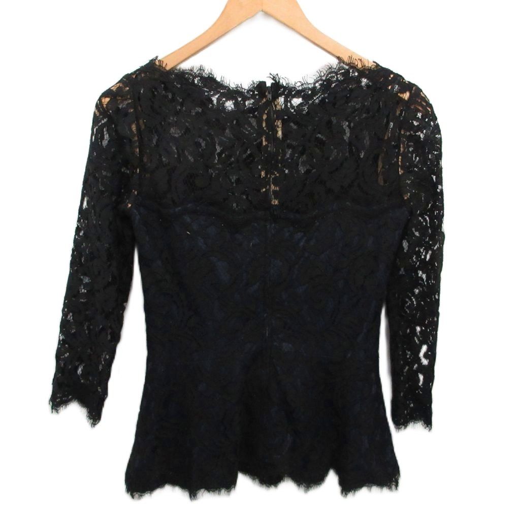 タダシショージ TADASHI SHOJI ブラウス カットソー レース シアー 黒