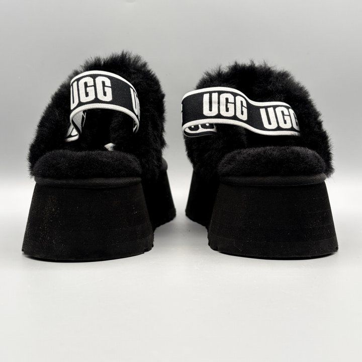 UGG モコモコサンダル ブラック USA8/JP25cm ファンケット レディース