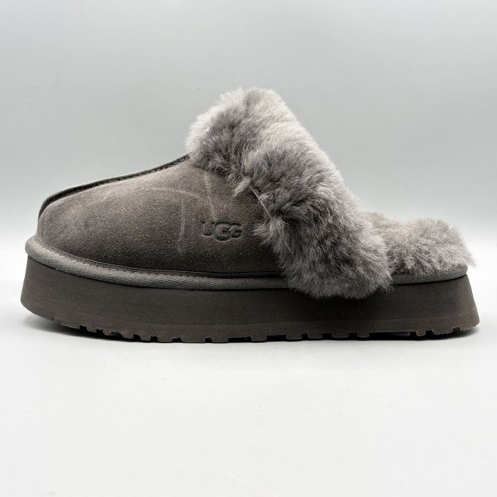 UGG モコモコサンダル チャコール USA7/JP24cm ディスケット