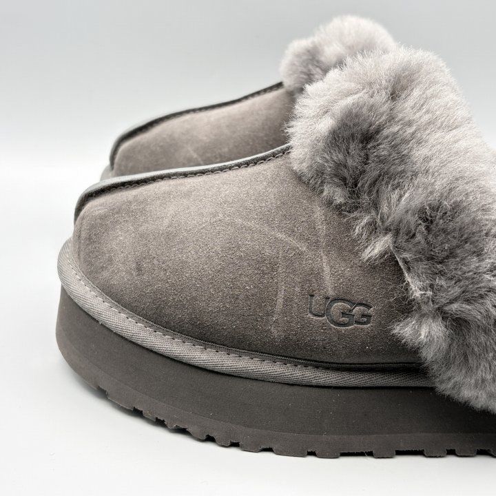 UGG モコモコサンダル チャコール USA7/JP24cm ディスケット