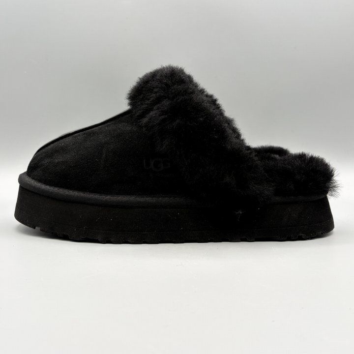 UGG モコモコサンダル ブラック USA8/JP25cm ディスケット レディース