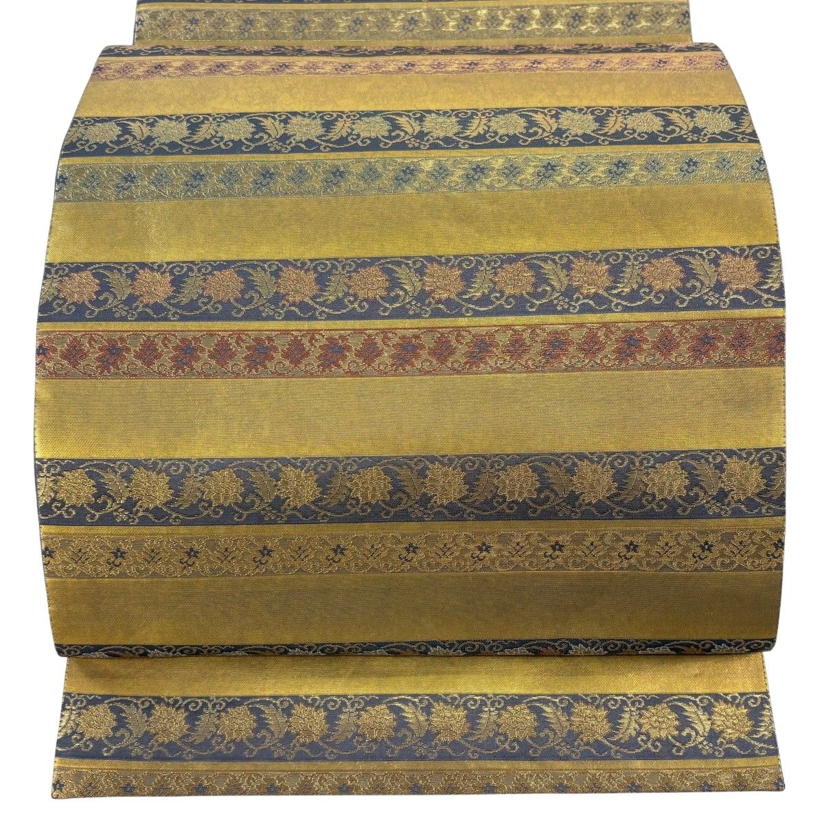 袋帯 名品 箔屋清兵衛 落款 本金箔 名物裂間道 金色 お太鼓柄 正絹