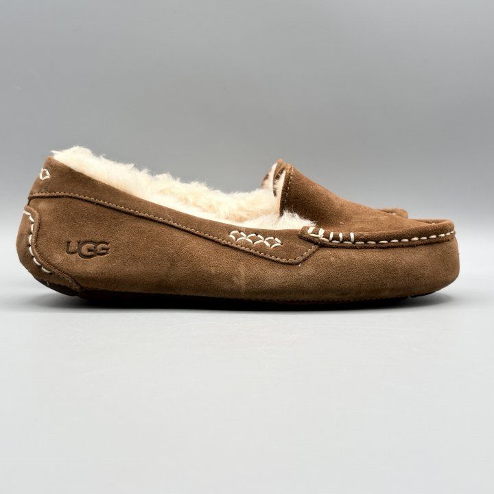 UGG モカシンスリッポン ムートンシューズ ヒッコリーサンド USA7