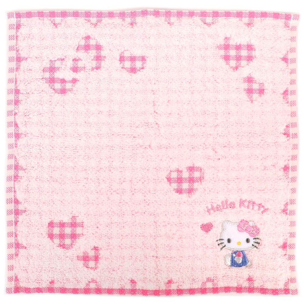 ハローキティ プチタオル チェック ミニタオル タオルハンカチ