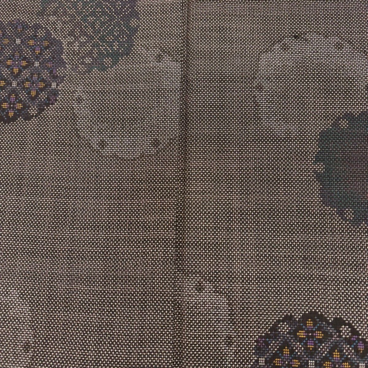 美品】 大島紬 身丈162cm 裄丈63cm S 袷 純泥染 証紙 花 菱 焦茶色