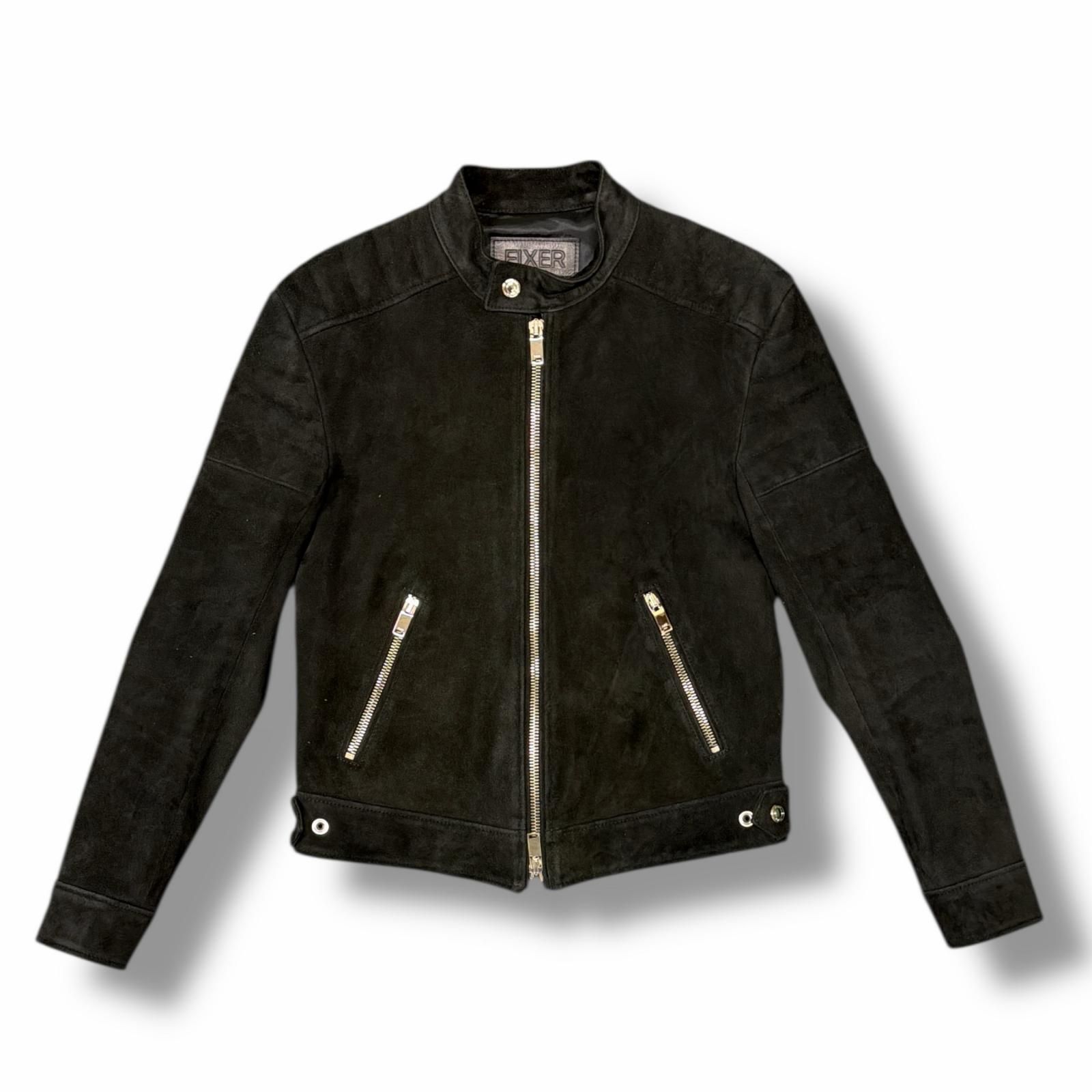 FIXER スエード レザー シングル ライダースジャケット 革ジャン F-02