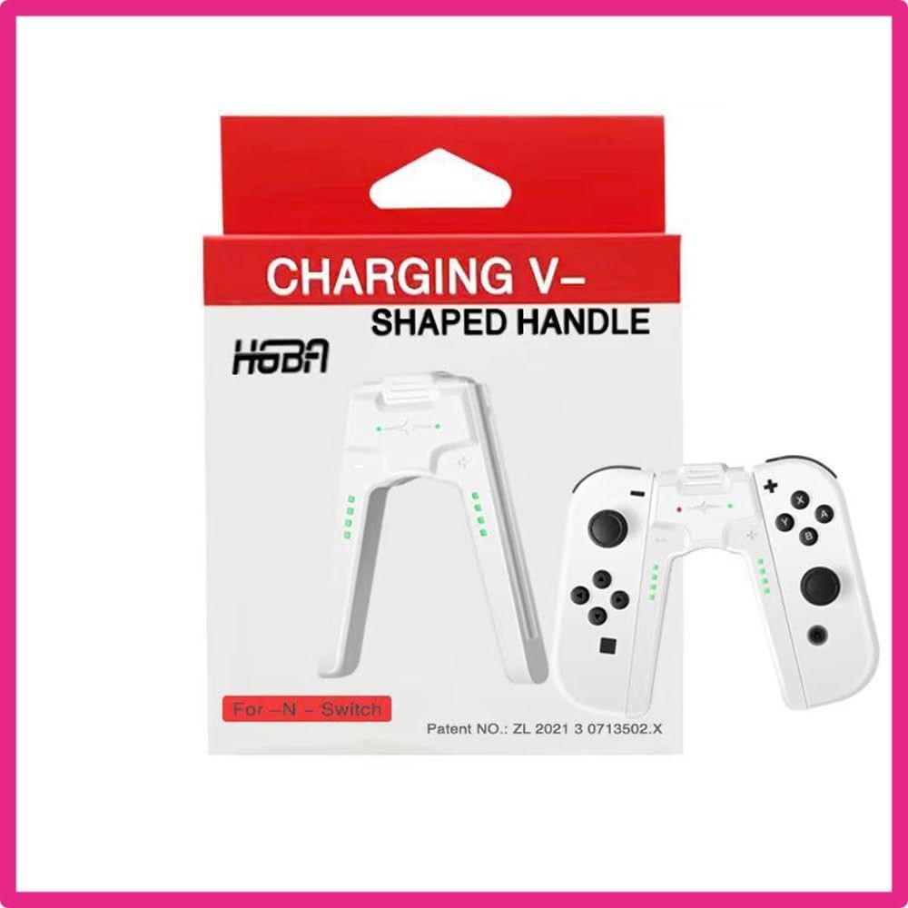 White Renjzle Joy-Con充電グリップ switchドック アダプター スイッチ