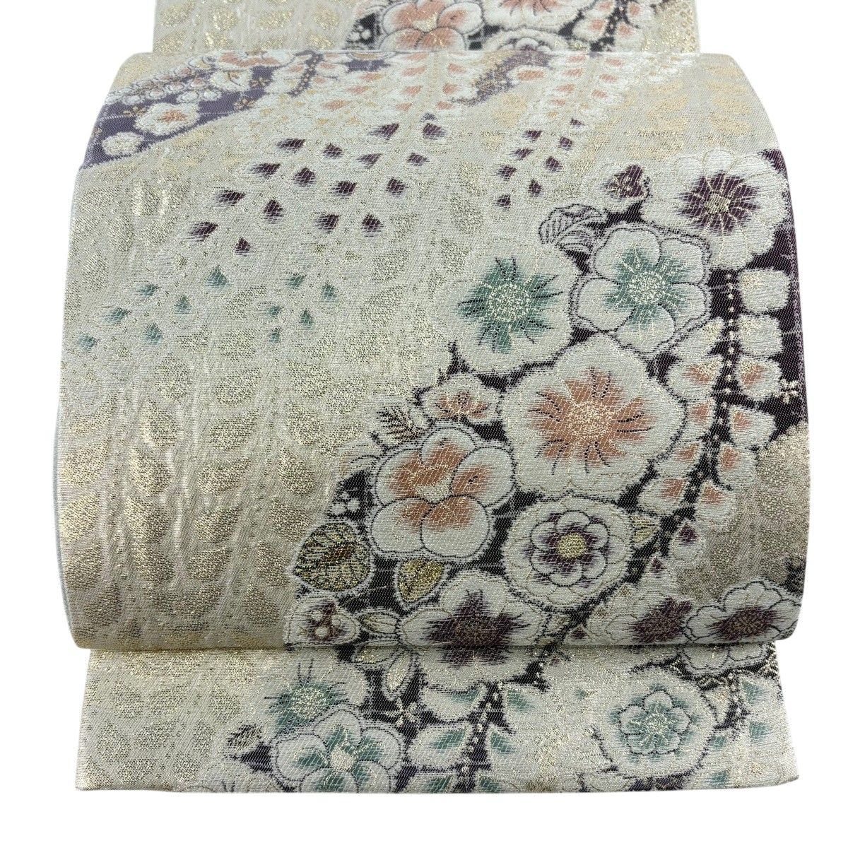 RuRu◆512my12,512my13◆きものやまと 慶長辻が花 袋帯 未使用 辻が花 やまと誂製 うさぎ 唐織り 金糸 袋帯 紫 パステル 502