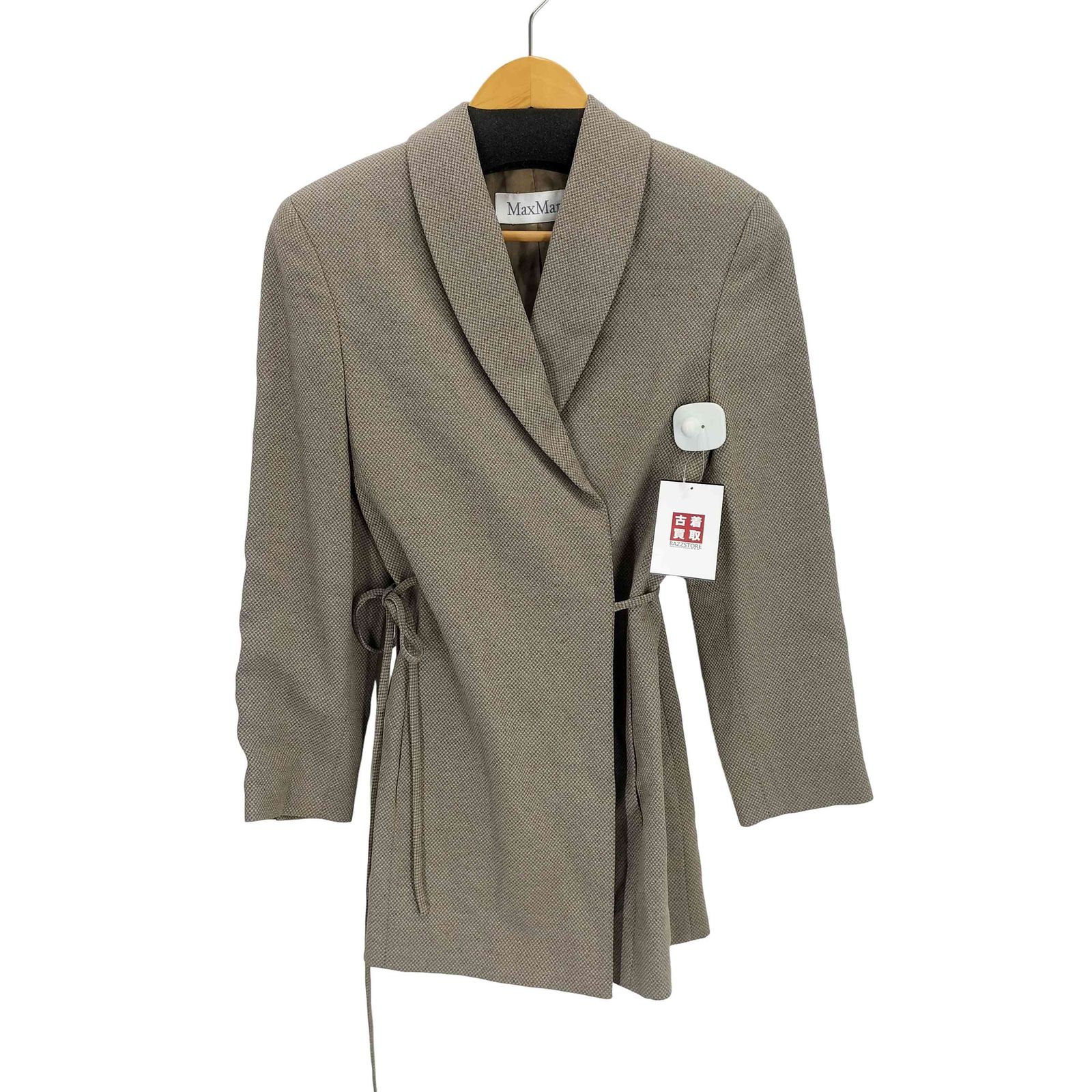 白タグ✨マックスマーラ カシミヤ混 テーラードジャケット ブレザー グレー 38 売れ筋 MAX MARA マックスマーラ グレー CHECK チェック ダブル