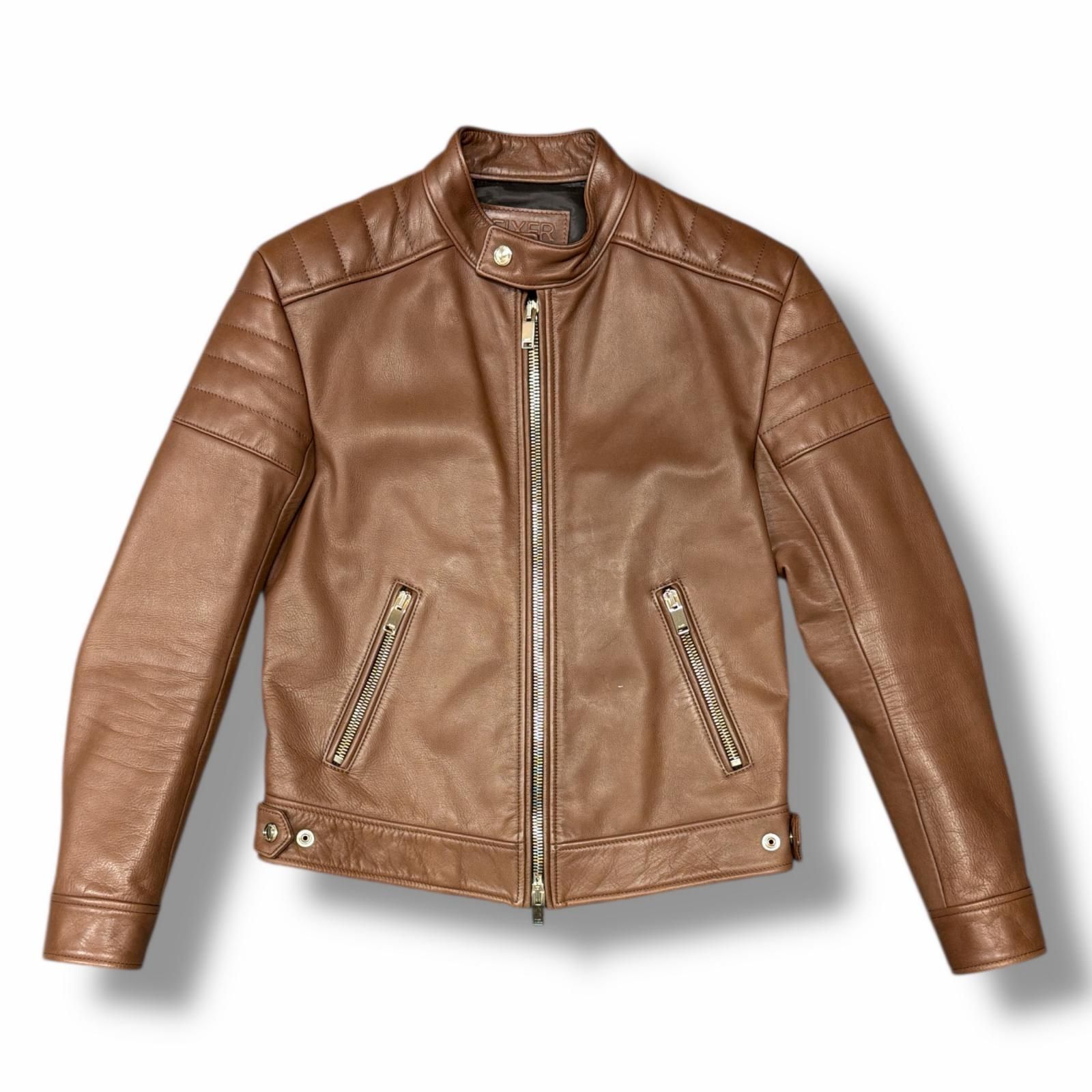 FIXER シングル レザー ライダースジャケット 革ジャン F-02 ブラウン