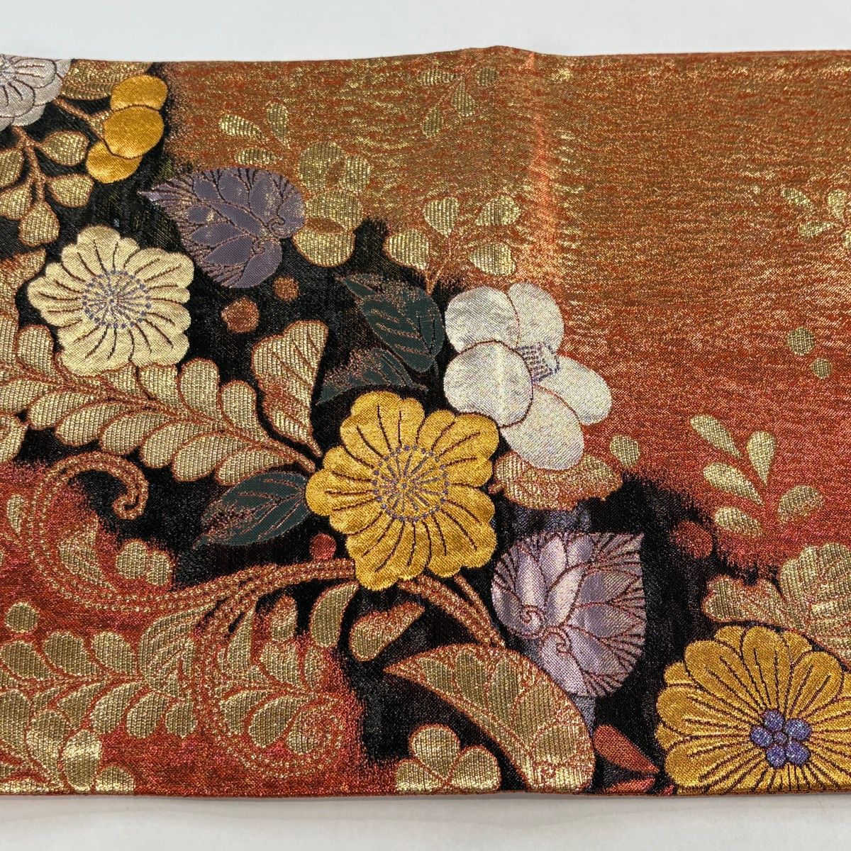 C5 辻が花 金銀糸 キラキラ 六通 正絹 礼装 振袖用 フォーマルな袋帯 C5 辻が花 金銀糸 キラキラ 六通 正絹 礼装 振袖用 フォーマルな袋帯