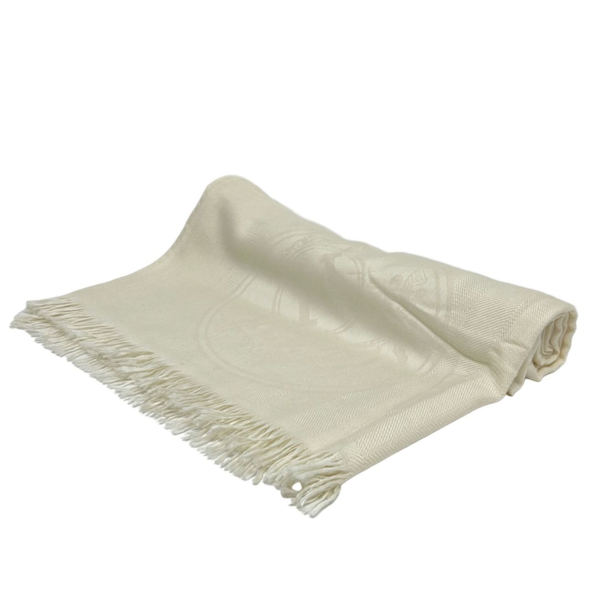 美品　エルメスストール HERMES(エルメス) ストール(ショール)美品 - アイボリー カシミヤ