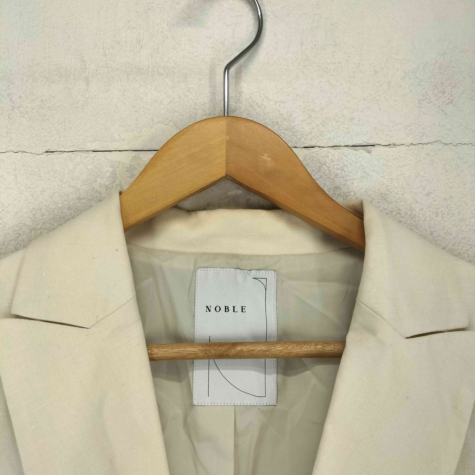 ノーブル Noble リネン混ダブルテーラードジャケット レディース 38