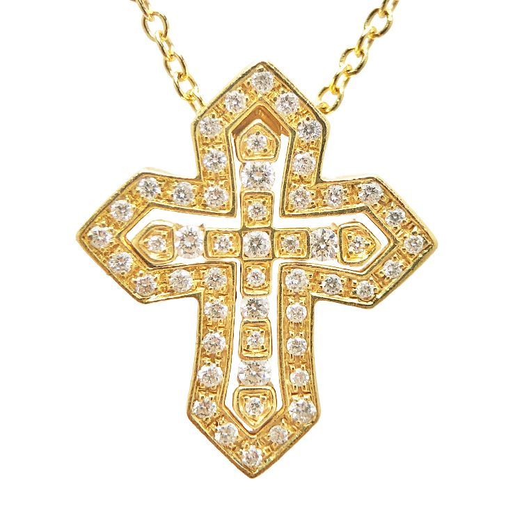 DAMIANI ダミアーニベルエポック　　イエローゴールド クロスSサイズ　美品 DAMIANI ダミアーニ ベルエポック クラウン クロス ネックレス size=S