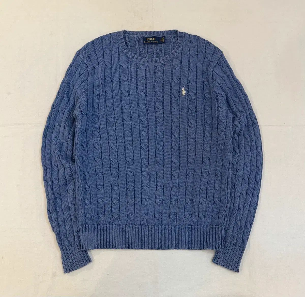 ポロラルフローレン ケーブル編みニット スカイブルー - メルカリ