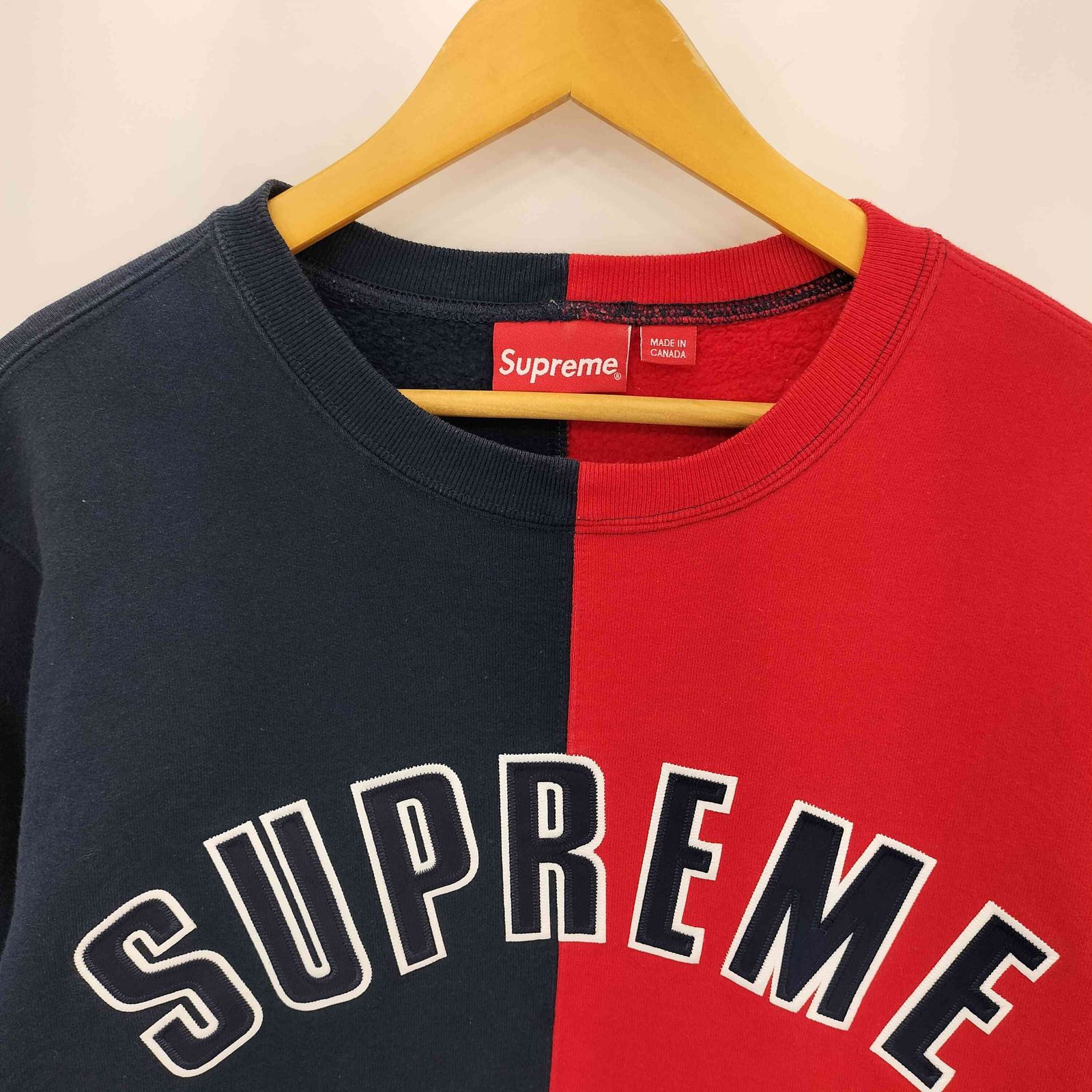 シュプリーム Supreme Split Crewneck Sweatshirt ツートンカラー