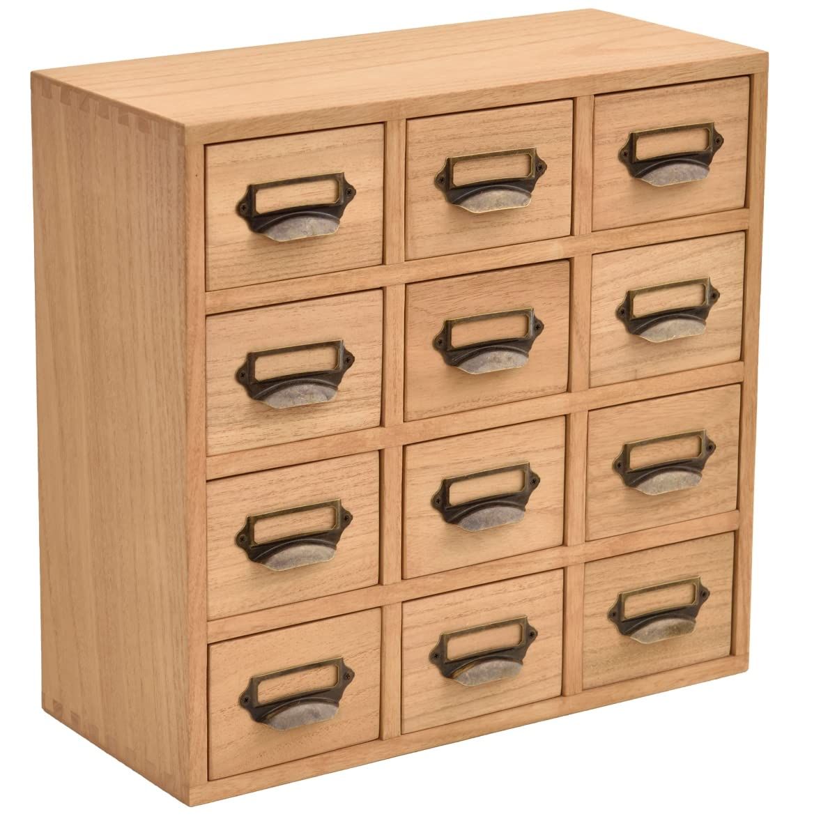 KIRIGEN 引き出し木製 薬箪笥風 チェスト タンス 卓上チェスト 4段12