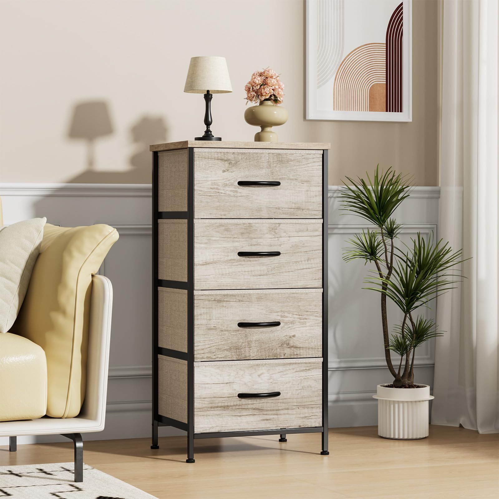 Nicehill タンス 収納 チェスト 4段 おしゃれ 幅40.2×奥行30×高さ80.3