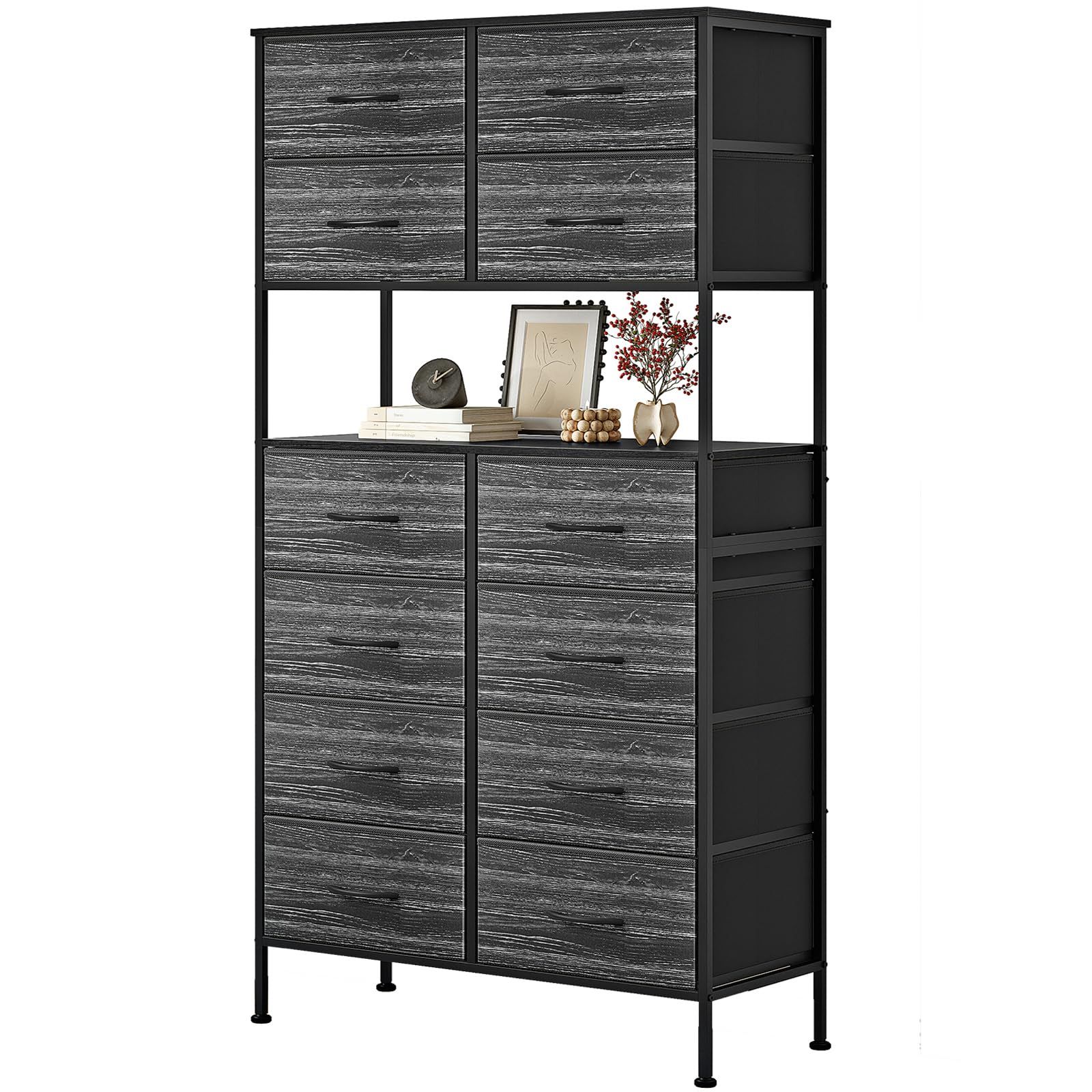 SINNONAKA 12杯 チェスト 大容量 タンス ハイチェスト 中央オープン