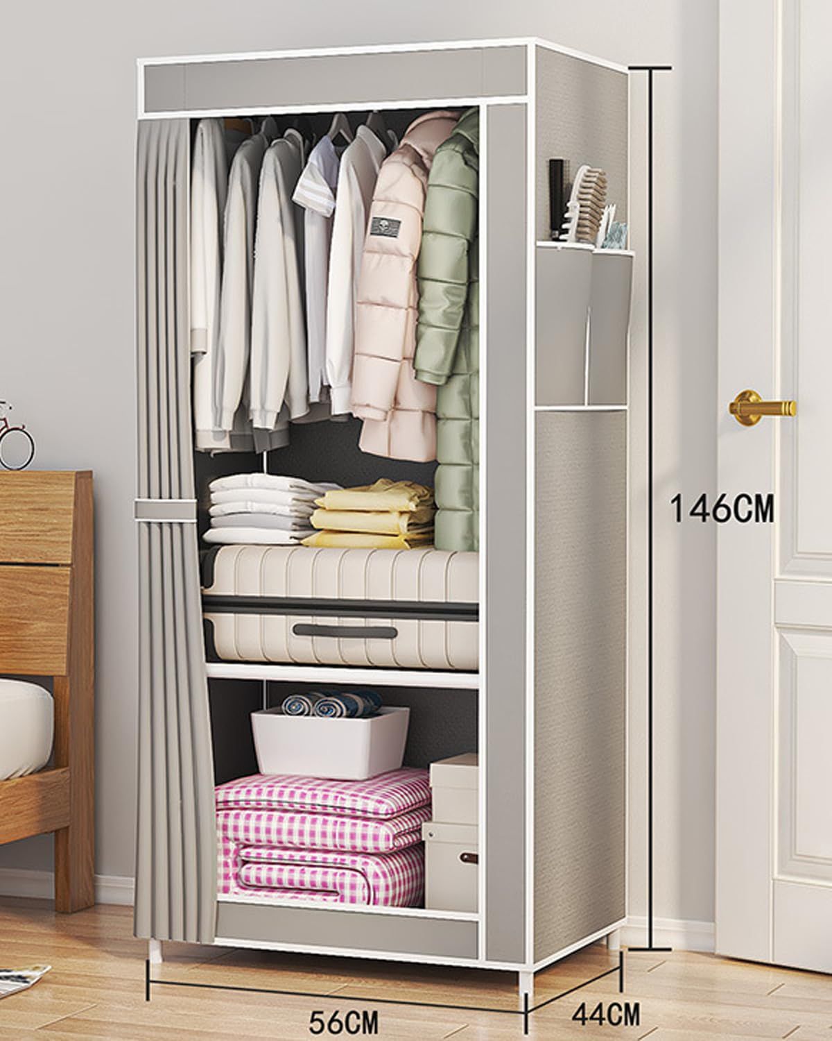 Gnanob】 簡易ポータブル組立クローゼット 洋服タンス 防湿 洋服収納