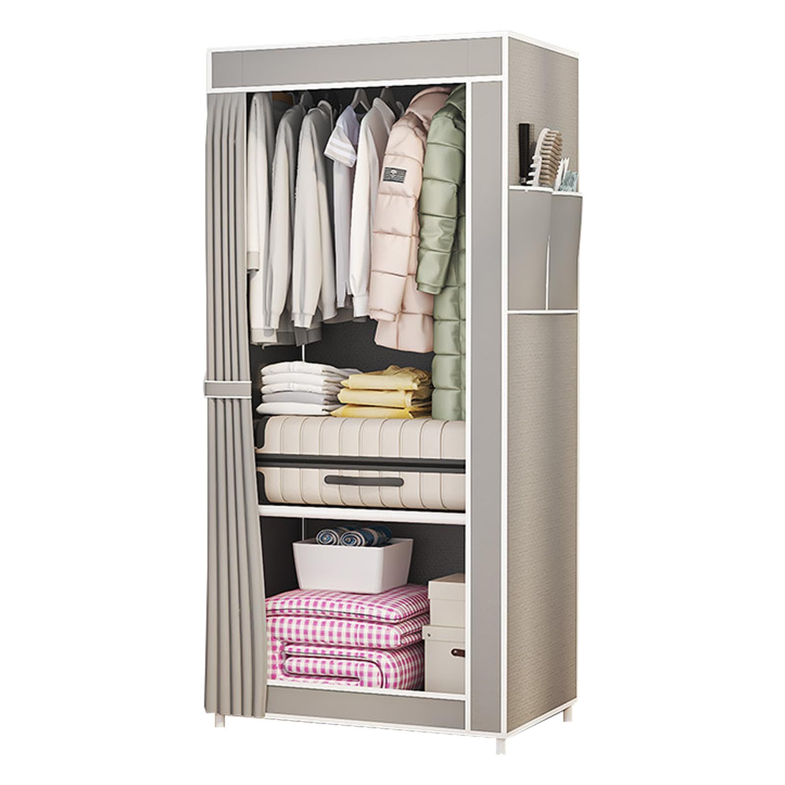 Gnanob】 簡易ポータブル組立クローゼット 洋服タンス 防湿 洋服収納