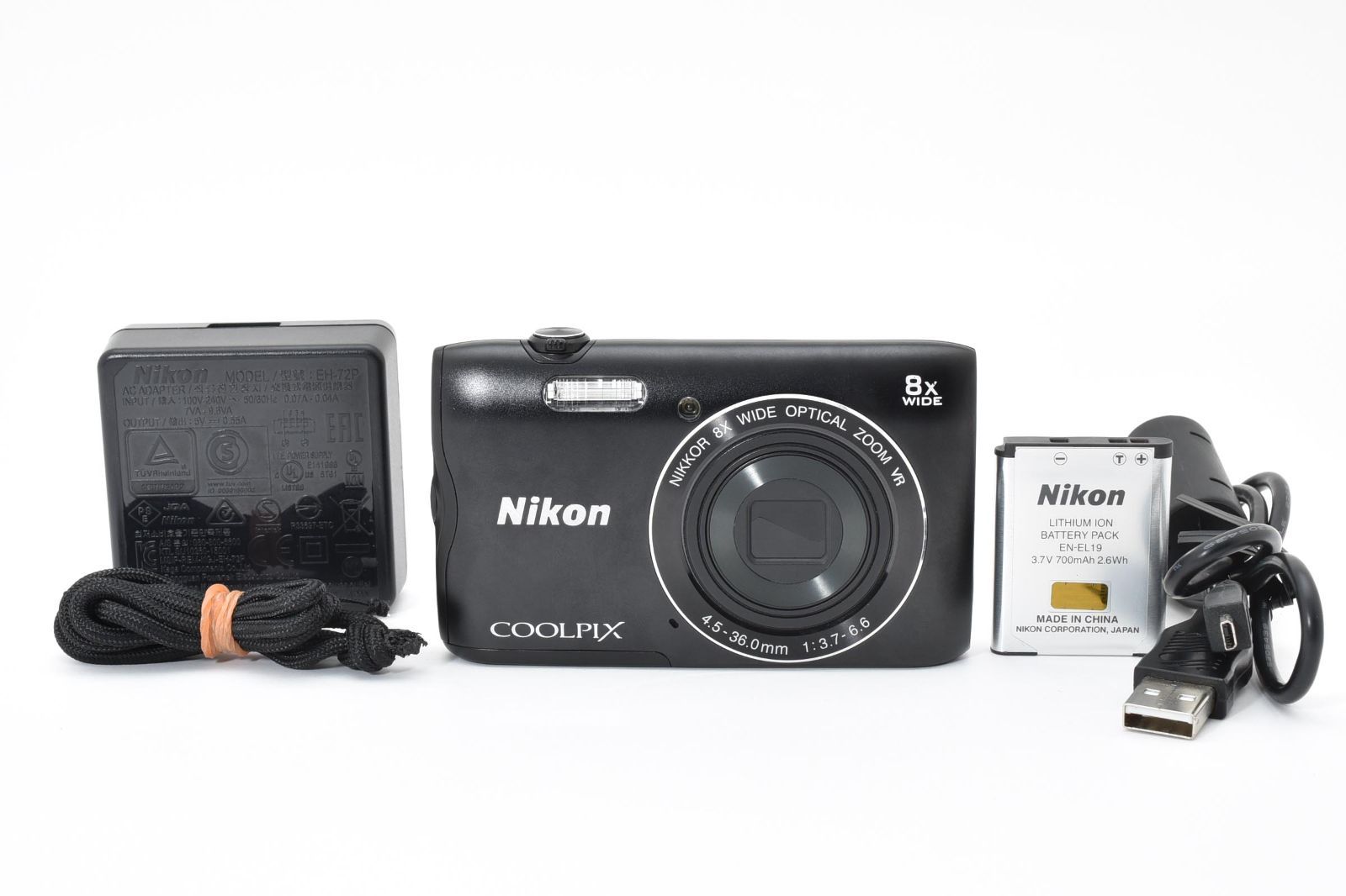 美品・動作良好】Nikon COOLPIX A300 ブラック 薄型軽量119g！ 20MP