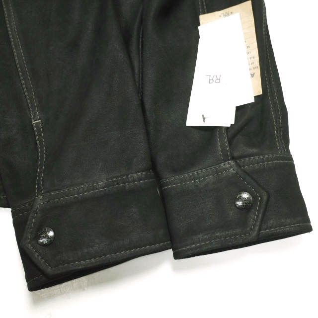 RRL ダブルアールエル 25AW Roughout Suede Work Shirt ラフアウトスエード ワークシャツ MNRRWOV16820377 XS BLACK 革ジャン Double RL レザー ジャケット 定価346,500円 アウター【中古】【RRL】 RRL ダブルアールエル 25AW Roughout Suede Work Shirt ラフアウト