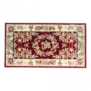 鹿田産業 カービング レーヨン玄関マット レッド 80 x 150 cm 2238238