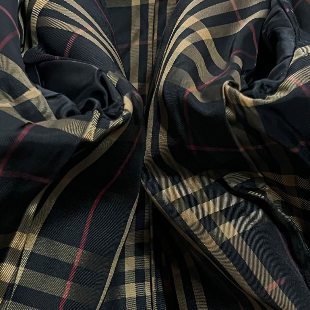 バーバリー ブルーレーベル ピーコート　ダブル　ノバチェック　黒　38 美品 バーバリーブルーレーベル Pコート ダブル 38 Mサイズ ブラック