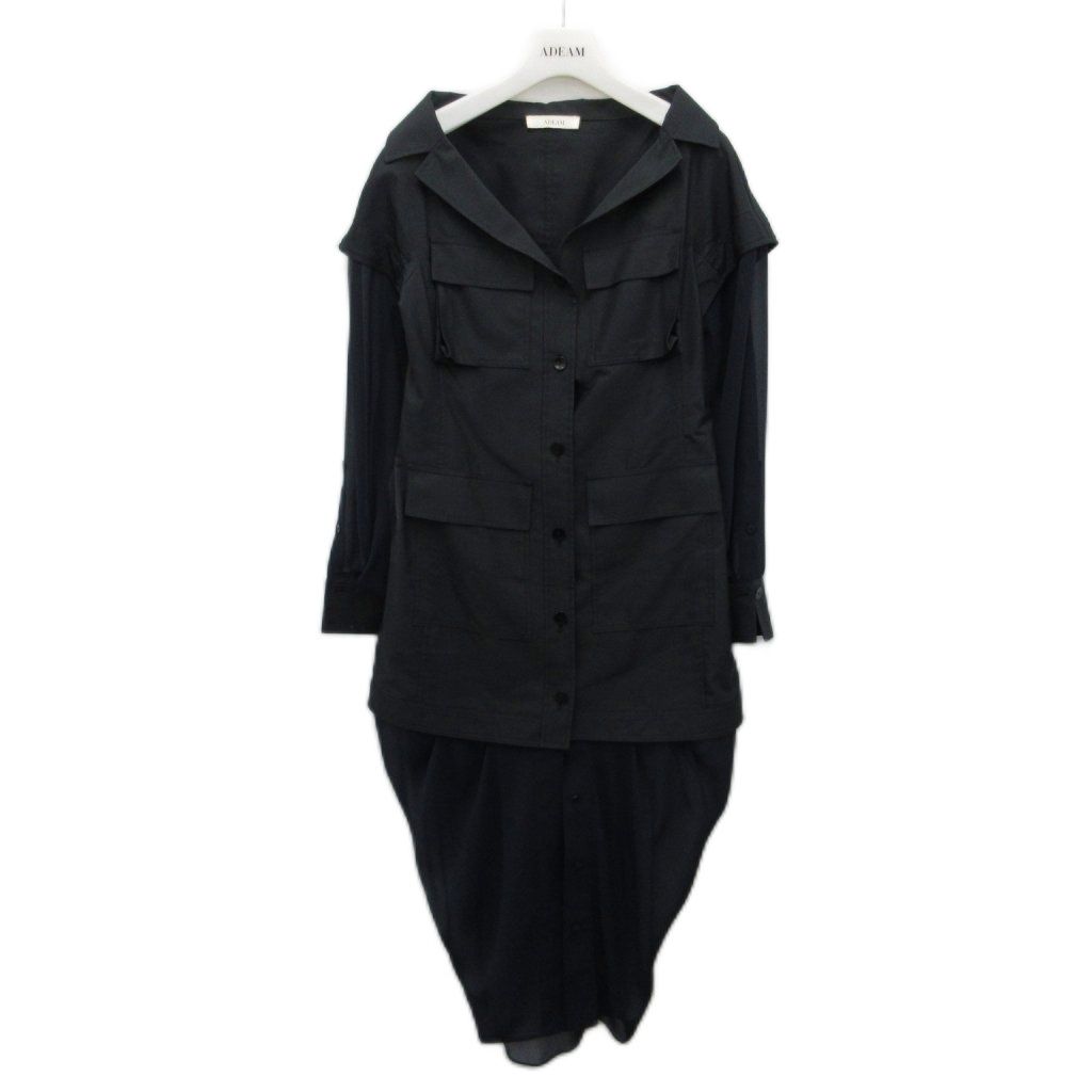 アディアム ADEAM シャツワンピース ロングスカート レイヤード