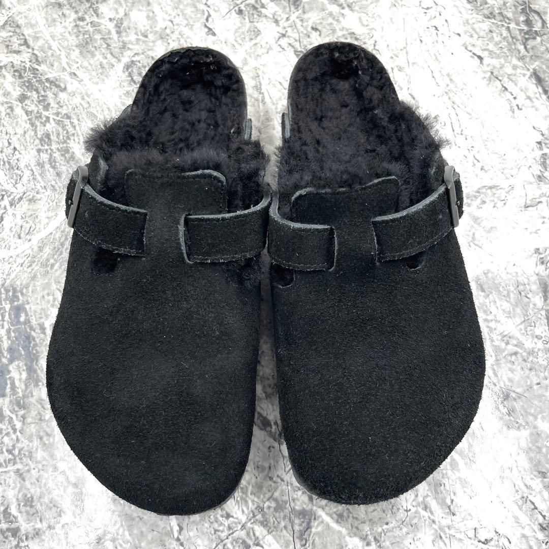 美品】 ビルケンシュトック ボストン シアリング ブラック 25cm サボ