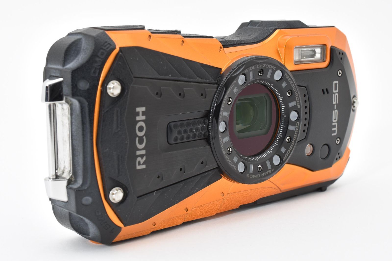 美品】RICOH WG-50 オレンジ 防水カメラ リコー 本格14m防水 耐衝撃