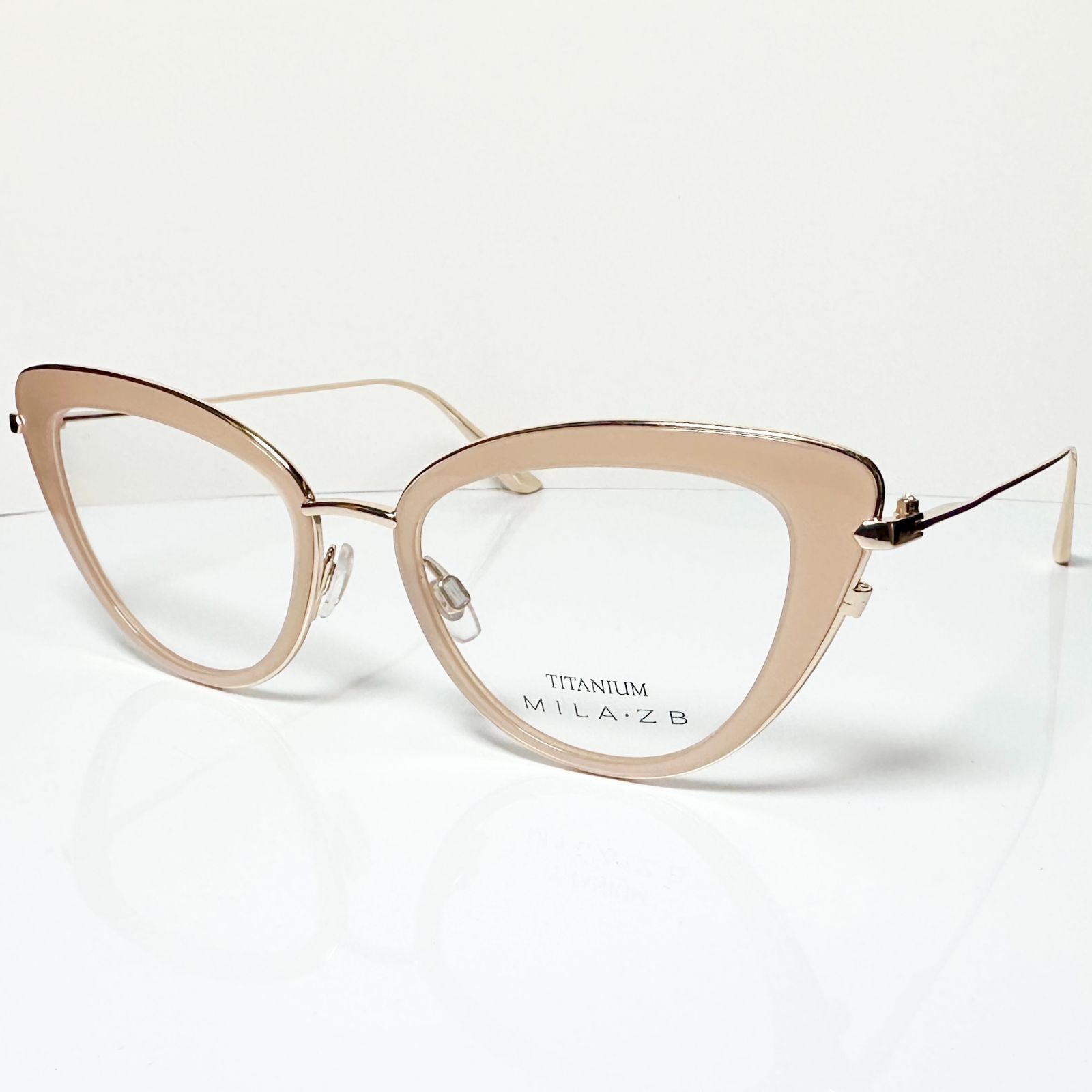ミラシ−ョン　14 金製品　メガネ 定価35,000円 Mila Zegna MZ237V03 正規新品 イタリア社 Cat型 メガネ