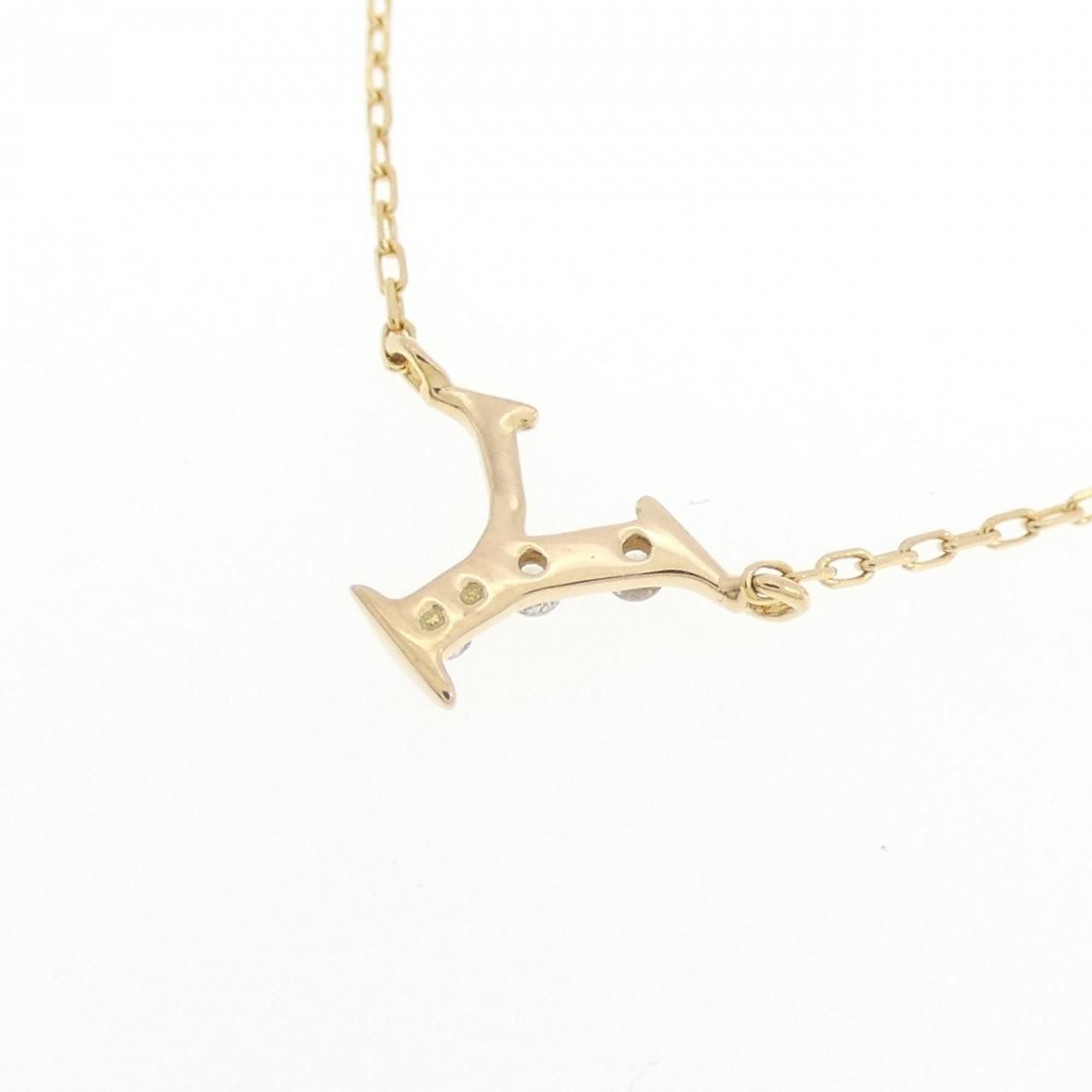 K18YG イニシャルY ダイヤモンド ネックレス - メルカリ