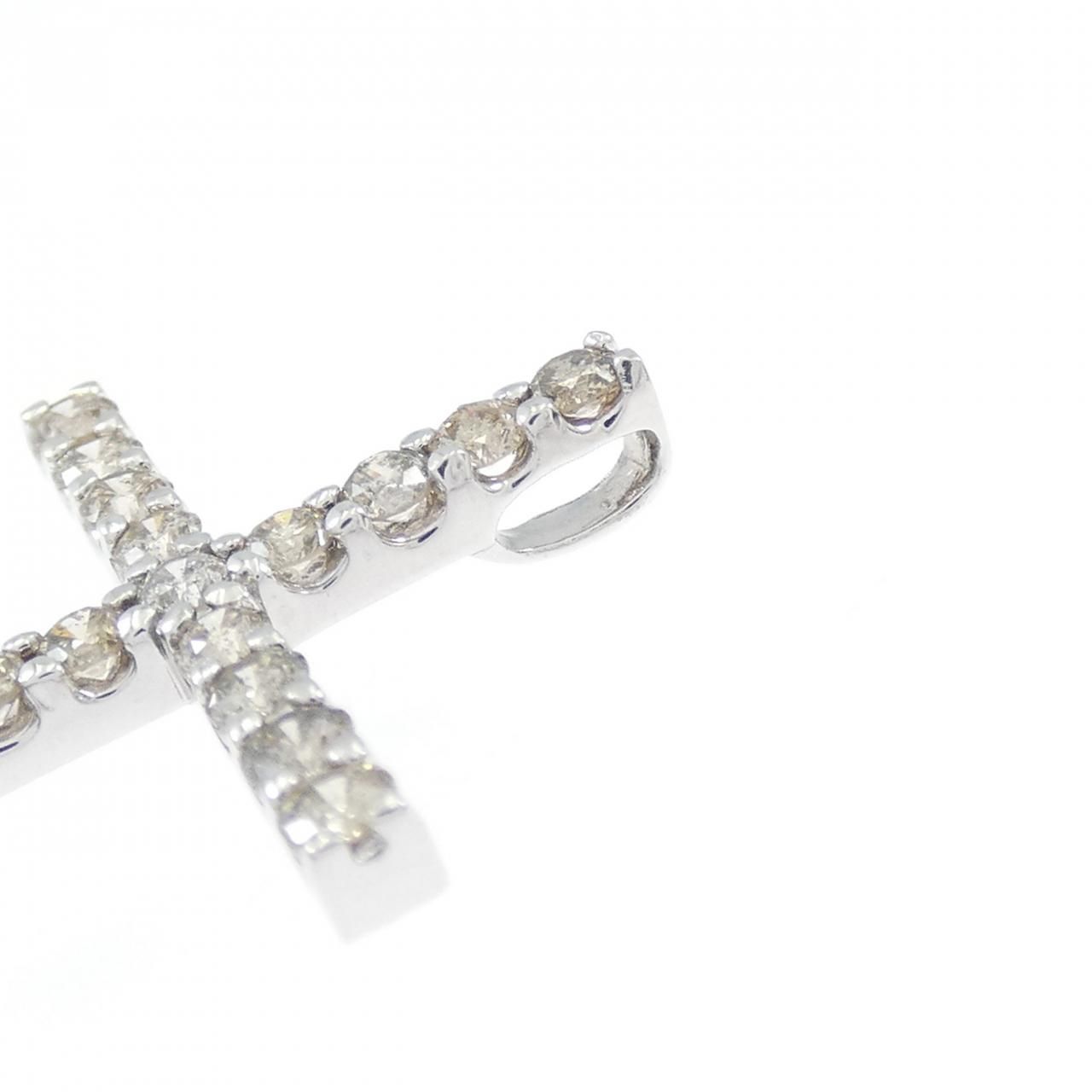 ボードビス32 6箱K14WG ダイヤモンド 1.00ct クロス ペンダントトップ 