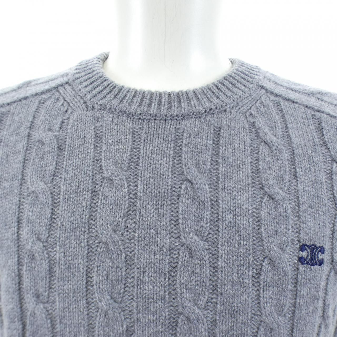 レア CELINE ケーブルニット トリオンフ セリーヌ ホワイト セーター レア CELINE ケーブルニット トリオンフ セリーヌ ホワイト セーター