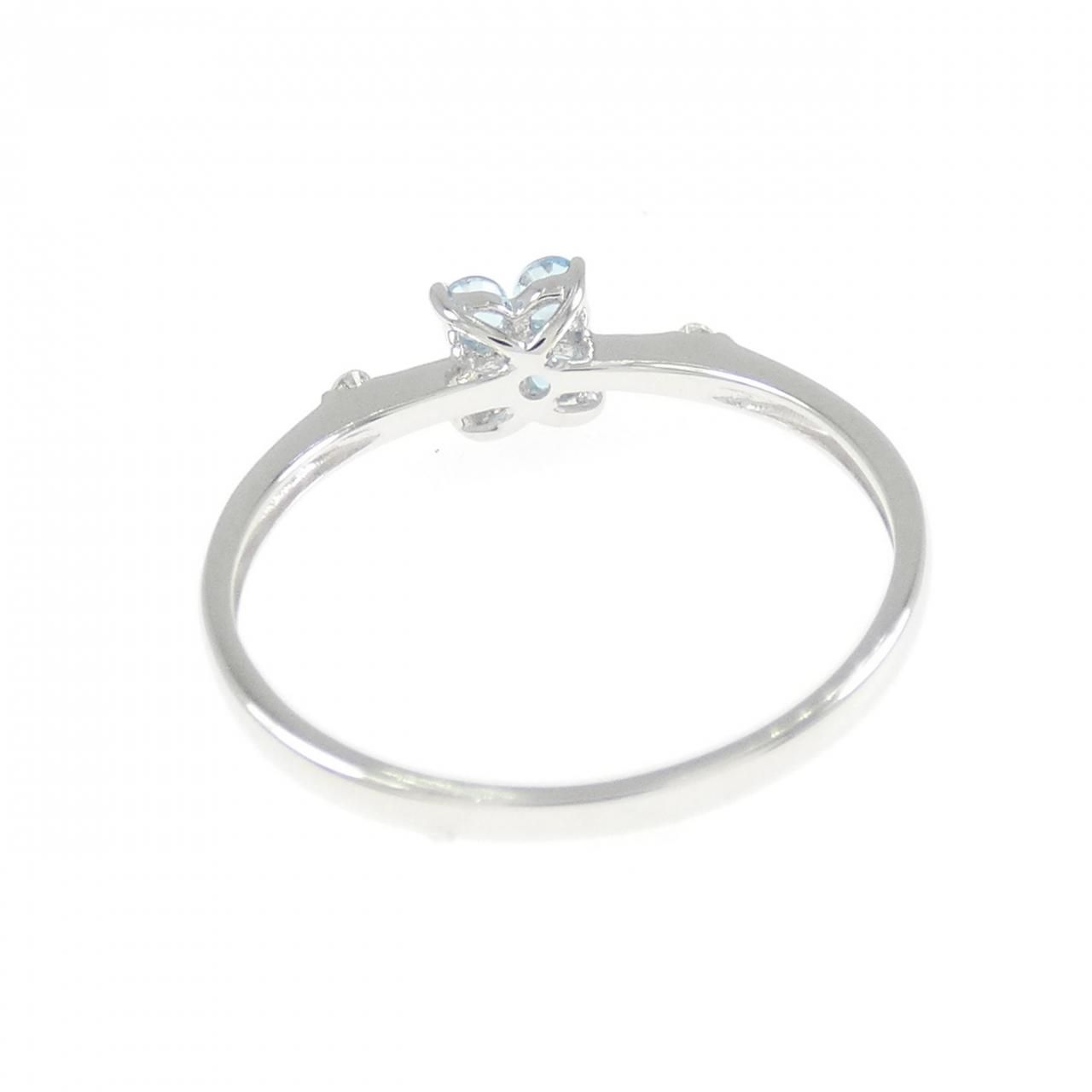 k14WGリング K14WG フラワー ブルートパーズ リング - メルカリ