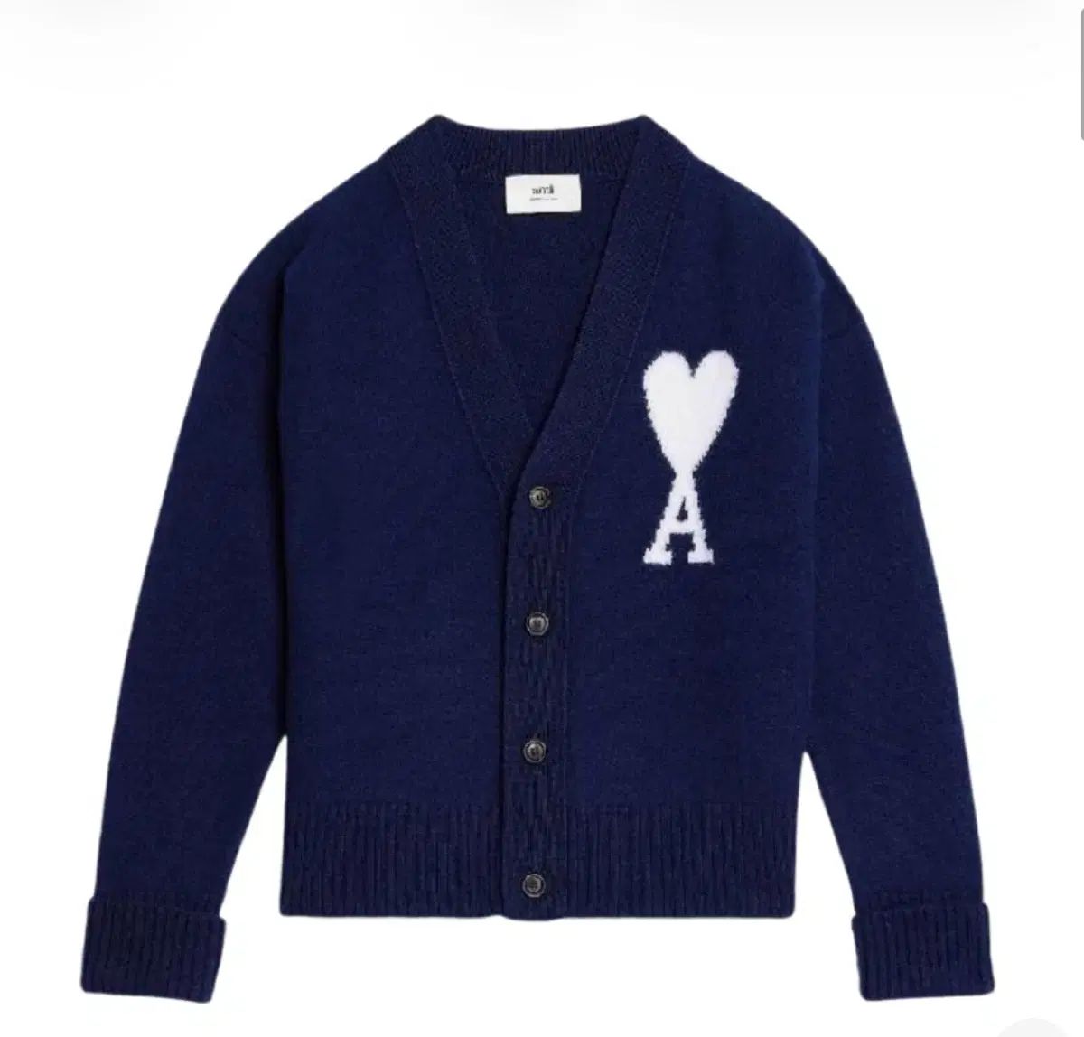 アミ BIG ハート ロゴ ネイビー カーディガン - メルカリ