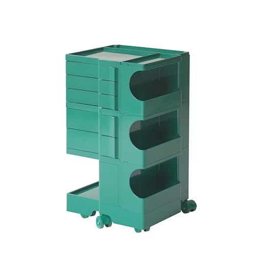 ファイルワゴン 回転式手押し車 2段 3段 5トレイ　専用ウッドトレイ付き ファイルワゴン 回転式手押し車 2段 3段 5トレイ 専用ウッドトレイ付き