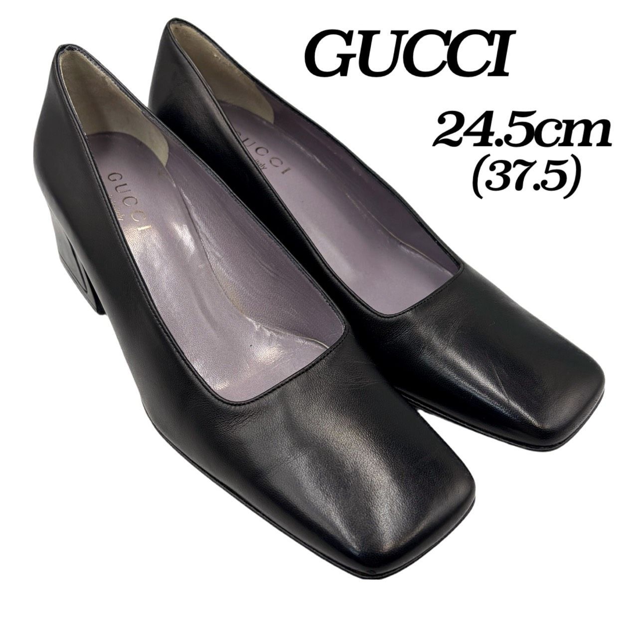 ✤美品✤【GUCCI／グッチ】パンプス 24.5㎝（37 1/2) ヒール5㎝ レザー