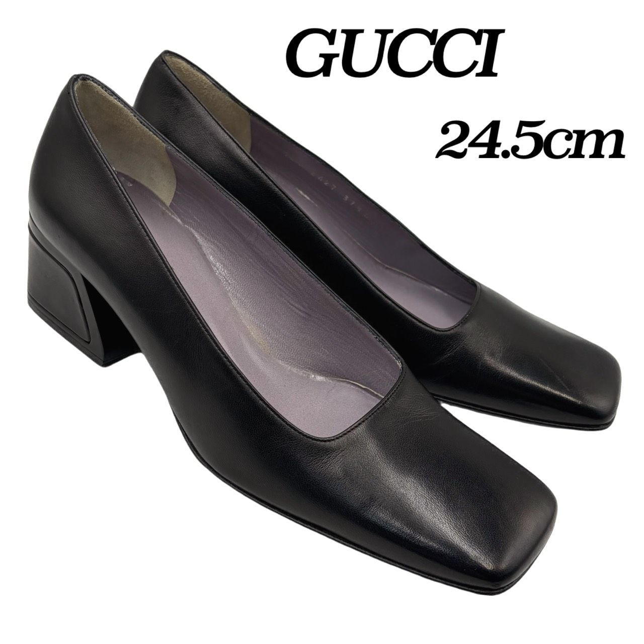 ✤美品✤【GUCCI／グッチ】パンプス 24.5㎝（37 1/2) ヒール5㎝ レザー