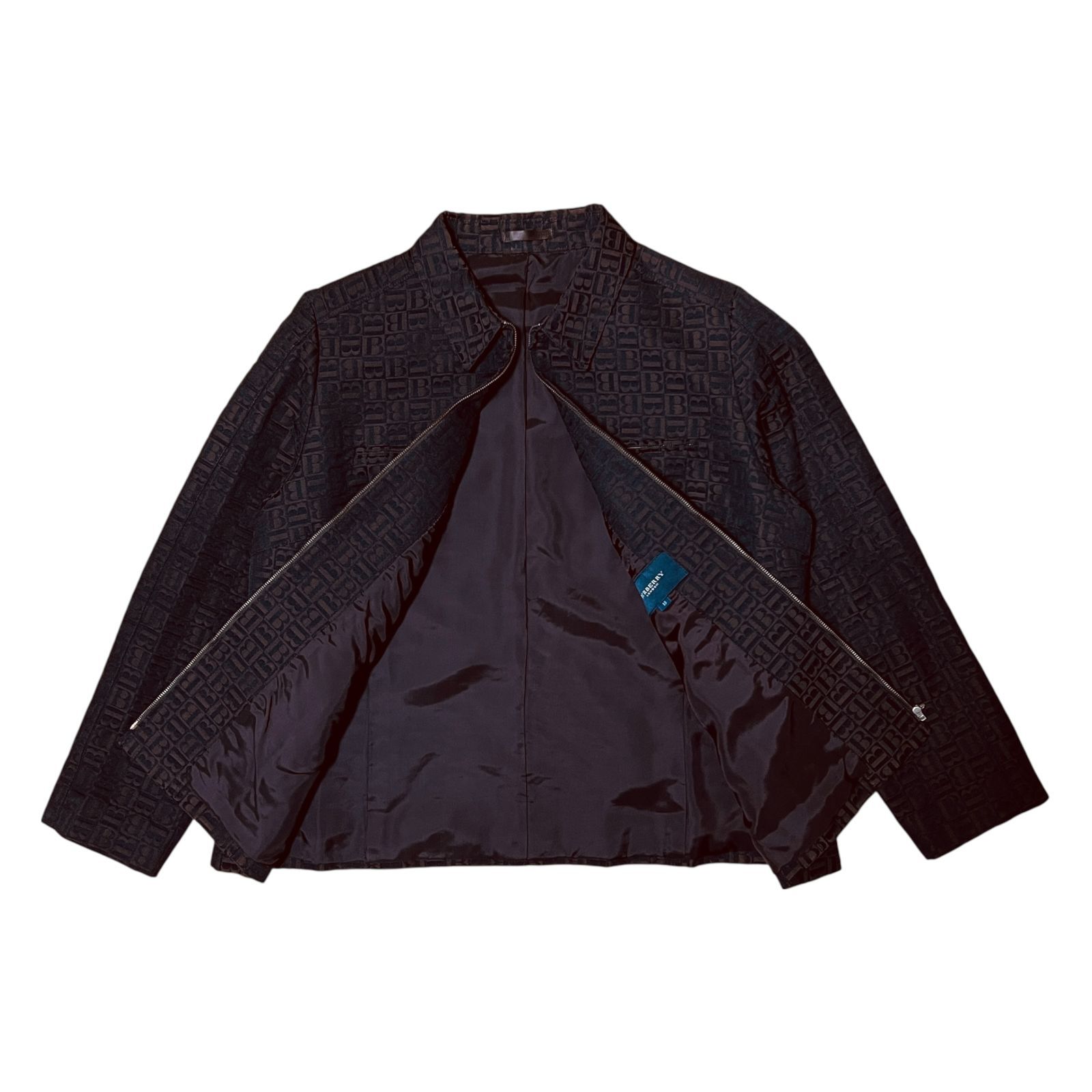 美品　バーバリー ロンドン ジャケット 15号　大きいサイズ 極美品 / 希少サイズ15】BURBERRY LONDON シャドーモノグラム ジップ