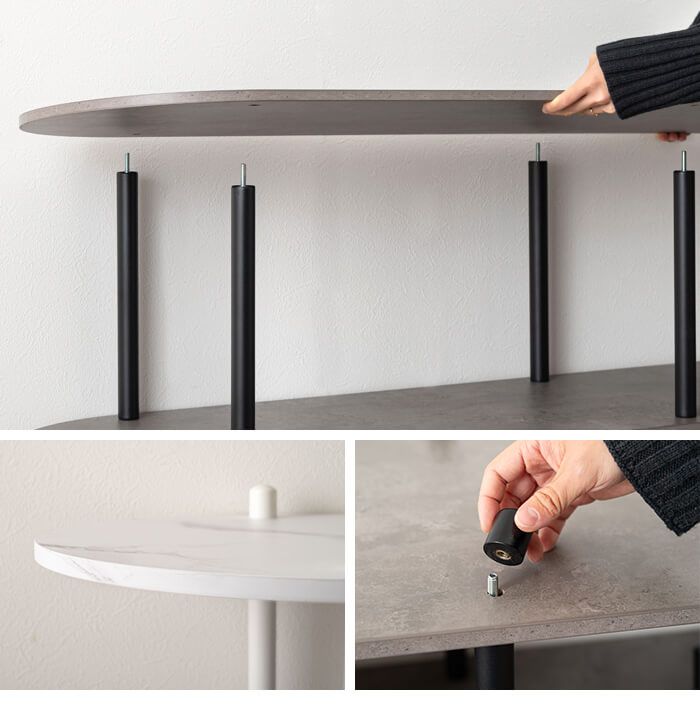 オープンラック 3段 幅155cm ディスプレイラック 大理石調