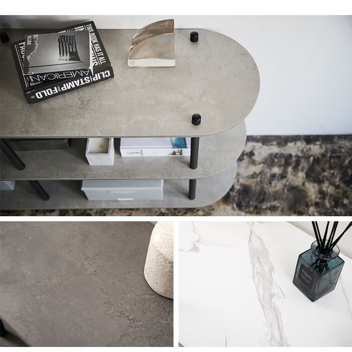 オープンラック 3段 幅155cm ディスプレイラック 大理石調