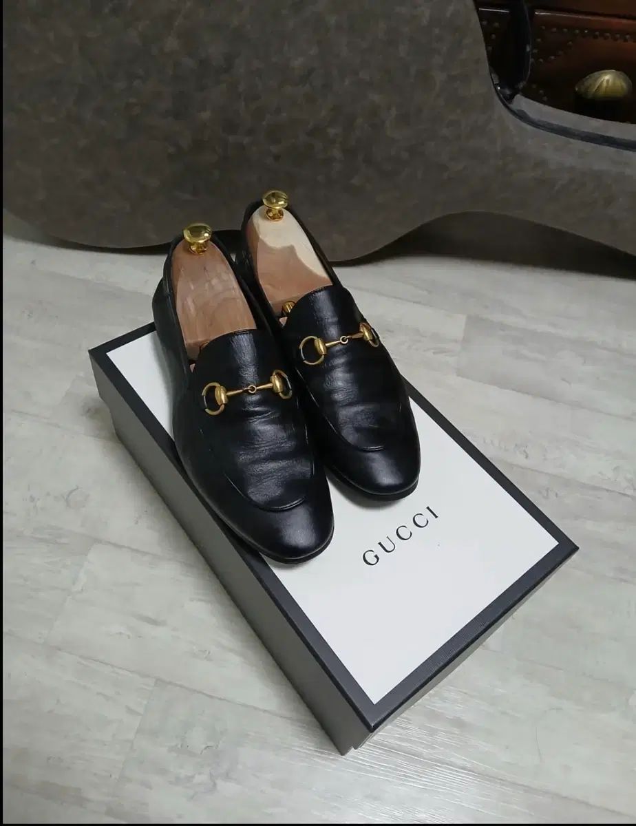 GUCCI ホースビットローファー　ブリクストン ブリクストン〕レザー ホースビット ローファー ・ブラック レザー