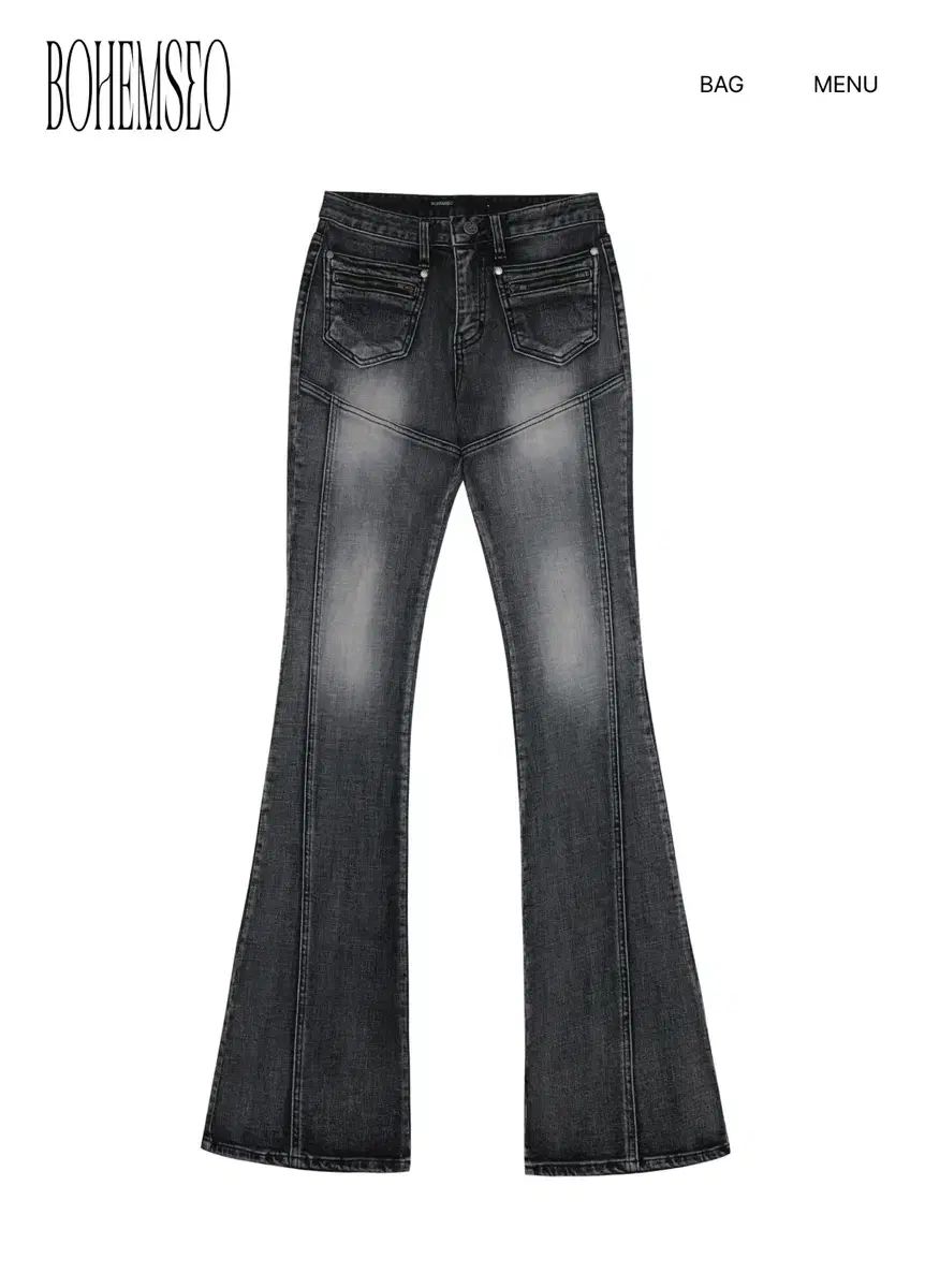 BOHEMSEO ボヘミアンソウル ブーツカットデニムパンツ BOHEMSEO ボヘミアンソウル ポケット ブーツカット デニムパンツ L