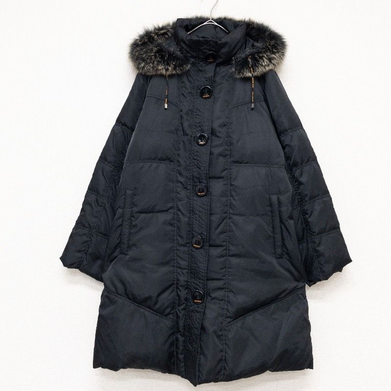 BALMAIN バルマン ダウンコート フード フォックスファー ブラック